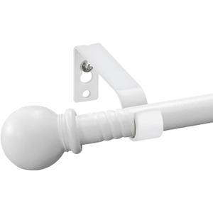 Curtain Rod for Windows 30-62 inch, Decorative Curtains Rods Set,5/8 inch White Splicing Metal curtain rod with Brackets for Bedroom, Living Room, Kitchen and Outdoor Patio,  White
