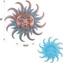 Sun Metal Wall Art Outdoor Decor - Cute Sun Face Metal Wall Sculpture Statues Wall Art Hanging Decoration for Indoor Outdoor,Garden, Home, Farmhouse, Fence Balcony Patio and Bedroom