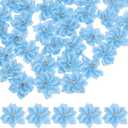 M METERXITY 200-Pack Satin Ribbon Flowers, 1.2 Inch Mini Fabric Flowers with Rhinestones Flower Ribbon Appliques for Crafts DIY/Wedding/Ornament/Party/Home [Blue]