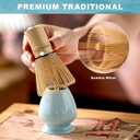 Matcha Whisk Set,Includes Ceramic Matcha Bowl, Bamboo Matcha Whisk and Holder, Bamboo Scoop and Spoon, Scoop Rest, Sifter and Tea Towel,Traditional Japanese Matcha Tea Ceremony Set Gift(Blue)