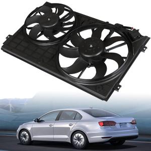 621490 620-805 Engine Radiator Condenser Cooling Fan Assembly Replacement for 2010-2013 Golf 2012-2013 Passat 1K0959455ET 1K0959455FR 1C0959455C 6X0959455 12V