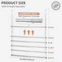 STORAGE MANIAC Hanging Closet Rod, Adjustable Width and Height Closet Hanging Organizer, Space-Saving Clothes Hanging Bar, Closet Extender Hanging Rod Double Closet Hanging Rod, 2 Pack Chrome