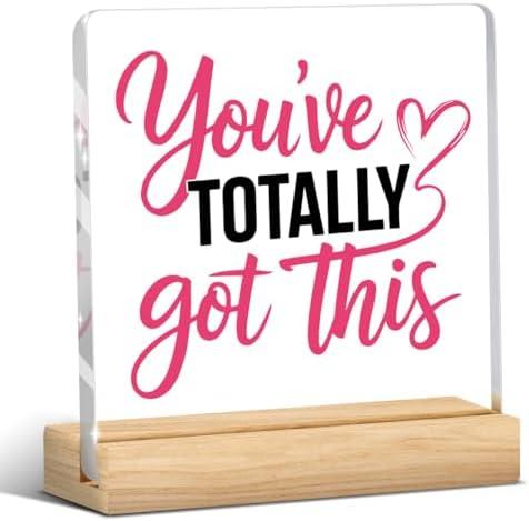 Self Care Mental Health Inspirational Gifts Positive Affirmations Acrylic Sign for Women Men Dad Mom Sister Friends Colleagues, You Are totally Got This Inspirational Quotes, Home Office Decorations