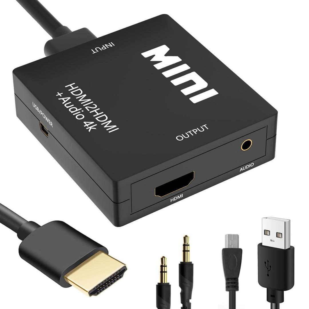 HDMI Audio Extractor Splitter,HDMI to 3.5mm Audio Adapter, 4K*2K@30HZ, 3D, 1080P Compatible for TV, PC, Sound System, Xbox, Switch, PS3, PS4, PS5