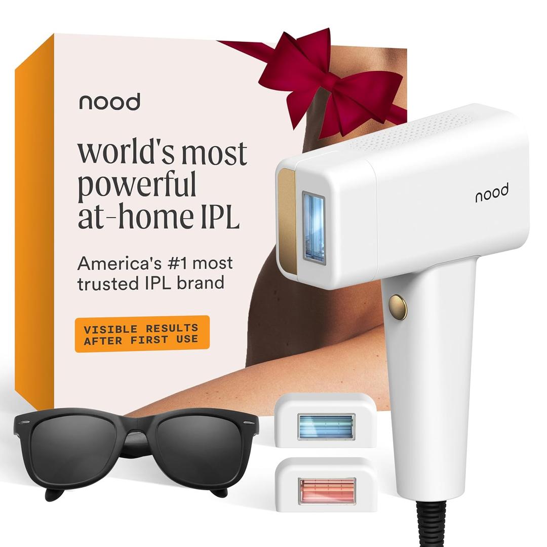 NEW Nood Flasher 2.0 Kit  IPL Laser Hair Removal Device for Women & Men  Pain-free & Permanent, Visible Results After First Use & Works Everywhere  Pre & Post IPL Treatment Included  Gloss White