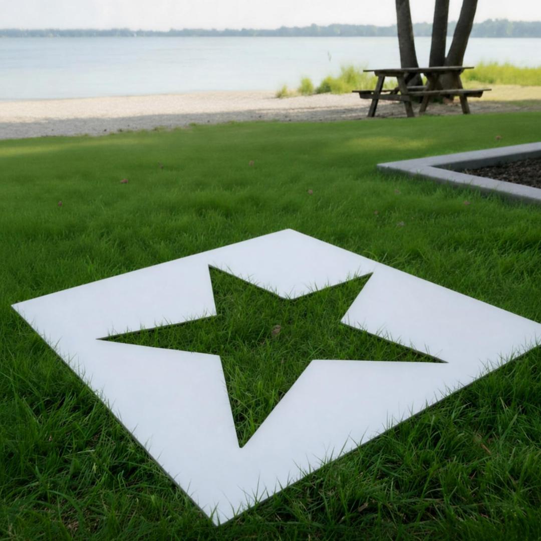 Cinnvoice 35 x 35 Inch Large Star Stencil Reusable Plastic for Yard, Walls, Fabric, Canvas, Flag, DIY Crafts and Independence Day Project
