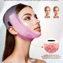 V-Line Sculpting Face Mask Silicone Chin Strap for Jawline Tightening & Double Chin Reduction (23-27 Inches) (Rose purple)