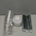 20 oz Clear Plastic Cups with Lids and STRAWS, Disposable Drinking Cups for Cold Drinks, Iced Coffee, Milkshakes, Smoothies, 25 Sets