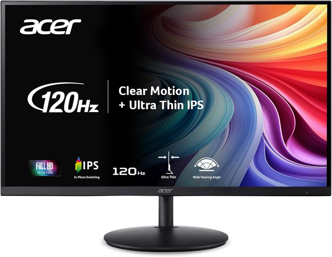 Acer SH242Y G0bih 23.8" IPS Full HD (1920 x 1080) Ultra-Thin Gaming Office Monitor | Adaptive-Sync Support (FreeSync Compatible) | Up to 120Hz Refresh | 1ms (VRB) | Adjustable Stand | HDMI & VGA Ports