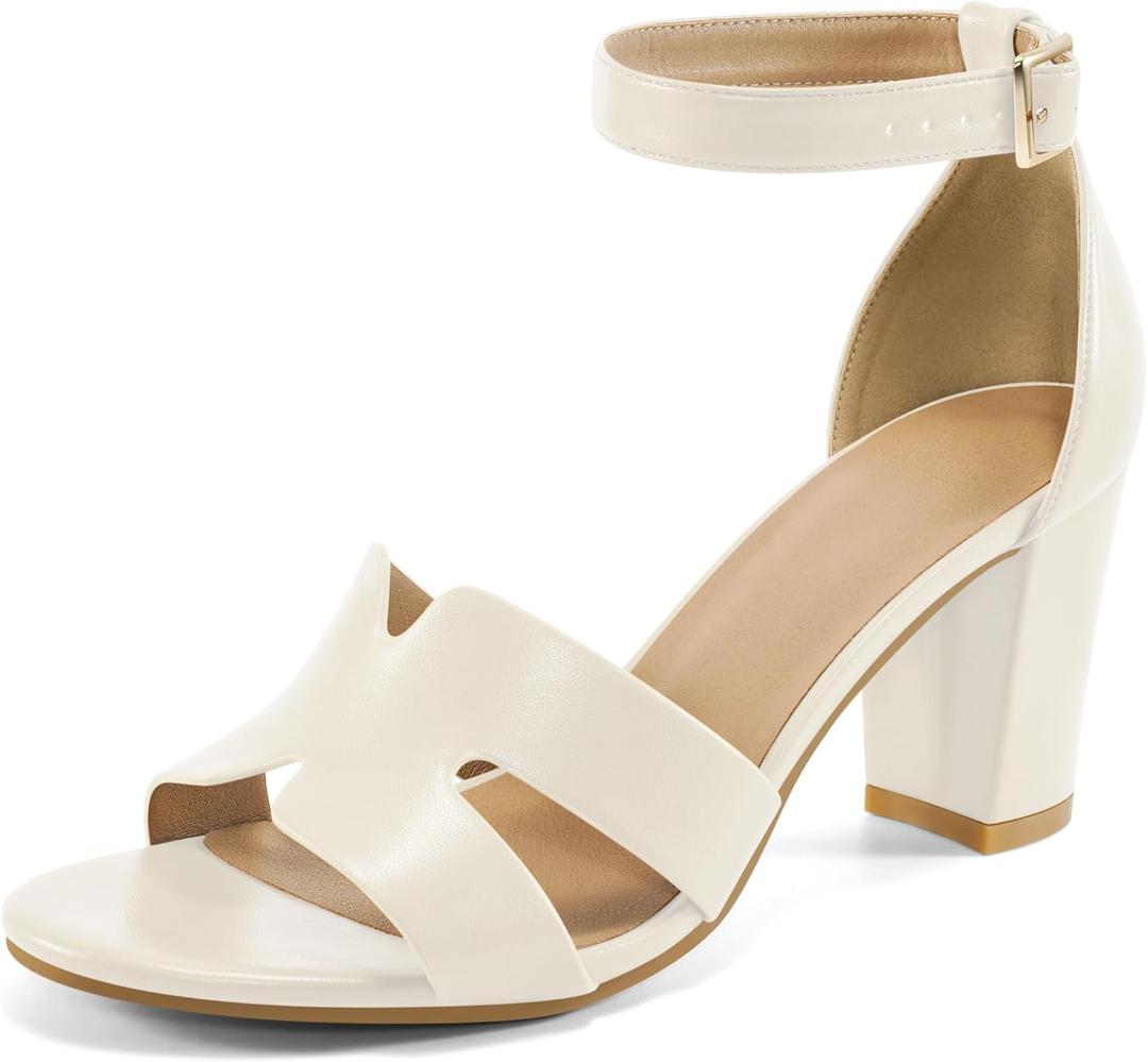Heels for Fashion Women Wedding: Apricot 7.5 Comfortable Womens Heeled Sandals for Party - Dressy Prom Ladies Buckle Shoes