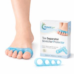 10 x Toe Separators for Women Silicone Toe Spacers for Natural Toe Alignment, Soft Ergonomic Toe Spreaders for Bunion Support, Yoga, Relaxation & Daily Foot Care (Blue, Regular Size)