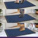 DEXI Front Door Mat Outside Entrance, 17x29 Entryway Rubber Back Doormat Heavy Duty, Non Slip Low Profile Welcome Entry Mats for Inside House Floor Exterior Patio, Floral Blue