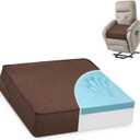 Shinnwa Gel Memory Foam Recliner Cushion for Elderly, Extra Large Seat Cushion, Dual-Layer Foam Chair Pad for Couch, Armchair, Wicker Chairs, Floor, 18 18 4in, Caramel