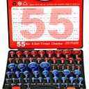 55 Pcs Nut and Bolt Thread Checker (25 Metric & 30 Standard), Bolts and Nut Identifier Thread Gauge, Detachable Bolt Size Finder Especially for Tight Spaces