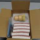 6 Pack Bamboo Dish Brush Set - 1pcs Palm Dish Scrubber and 5 Pieces Natural Kitchen Sponge for Dishes, Pots and Vegetables