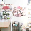Vintage Office Decor Inspirational Posters Wall Decor Rustic In This Office Inspiring Wall Art Pink Tree Picture Print on Canvas for Home Office Decoration Framed Positive Quotes Gifts 24x20inch