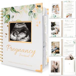 Pregnancy Journal for First Time Moms Gifts - 90 Pages Hardcover Pregnancy Memory Book, Beautiful & Cute Baby Book Keepsake, Ultrasound Baby Scrapbook, Mom To Be Gift (Alpine)