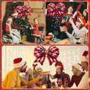 Red Christmas Bow Piata 15 Inch Candy Cane Bow Piata with Bat Blindfold and Confetti for Birthday Christmas Holiday Party Decorations Xmas Party Game Supplies