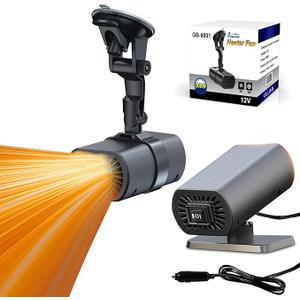 2026 New Portable Car Heaters for Vehicle for Winter, 12v Car Heater That Plugs Into Cigarette Lighter, 200w Cigarette Lighter Heater for Car Defroster and Defogger (Black)