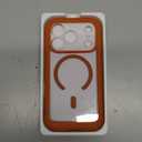 FATUOQIA for iPhone 17 Pro Max Case,Magnetic iPhone 17 ProMax Phone Case with Screen Protector [Compatible with MagSafe] Built-in Stash Stand,Translucent Matte Shockproof Cover-Cosmic Orange