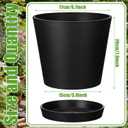 8 Inches Plant Pot for Plants Recycled-Based Composite Flower Planter with Drainage Holes and Saucers Durable Modern Pot for Indoor Outdoor Garden Plants and Flowers