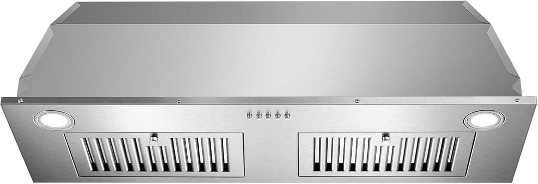Range Hood Insert 36 inch, Stainless Steel Range Hood 700 CFM, Ductless/Ducted Convertible Kitchen Vent Hood w/Push Button Control, 3-Speed Fan