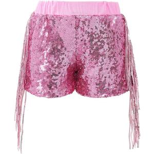 Cilucu Girls Sequin Shorts Toddler Baby Sparkly Party Tessel Summer Short Pants Kids Halloween Birthday Bottoms