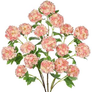 Pink Hydrangea Artificial Flowers 37.4Tall Faux Hydrangea Flowers Spray with 6 Flower Heads, Silk Hydrangeas Flower with Stems 3Pcs, Fake Hydrangeas for Indoor Outdoor Wedding Table Centerpiece Decor