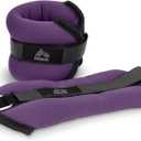 RBX Ankle and Wrist Weights for Women and Men - Velcro Straps, Made for Jogging, Walking, Resistance Training, and Physical Therapy (Set of 2) - Soft Touch Material (1lb (2lb Pair), Dark Purple)