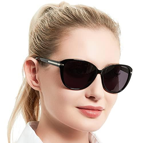 MARE AZZURO Round Reading Sunglasses Women Oversized UV Readers 1.0 1.25 1.5 1.75 2.0 2.25 2.5 2.75 3.0 3.5 4.0 (Black, 1.75)