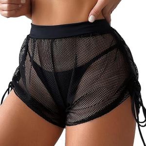 Verdusa Women's Sheer Shorts Black, XL