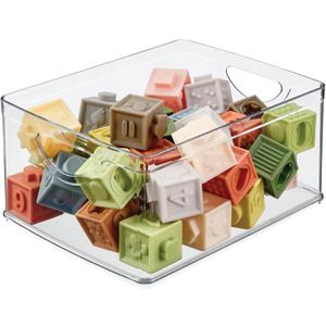 iDesign Pantry Storage Bin with Handles for Cabinets or Fridge - Clear - Made in USA (Medium)