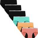 Nalwort Teen Girls Period Underwear Menstrual Period Panties Leak-Proof Cotton Protective Briefs Pack of 6, 12-14 Years