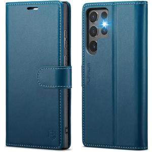 FLIPALM Wallet Case for Samsung Galaxy S25 Ultra, RFID Blocking Credit Card Holder, PU Leather Folio Flip Kickstand Protective Shockproof Cover for Galaxy S25 Ultra (Blue)