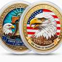 5 x 250th Anniversary USA Commemorative Challenge Coin America 250 Anniversary Coin Patriotic Collectible Gift Double Sided Engraved Souvenir Coin