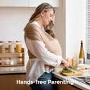 Momcozy Baby Wrap Carrier - Easy to Wear Infant Carrier Slings, Lightweight Hands Free Baby Sling, Adjustable Baby Wraps Carrier for Newborn to Toddler 8-35 lbs, Baby Travel Gear, Light Curry