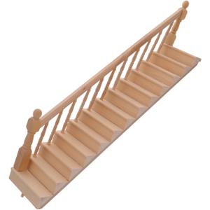 DOITOOL Miniature Staircase Stairs 1:12 Scale Dollhouse Stairs Wooden Handrail Dollhouse Wooden Furniture Dollhouse Accessories (Left)