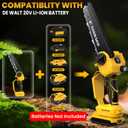 4-in-1 Cordless Pole Saw & Electric Pruning Shears Combo for De Walt 20V MAX Battery (No Battery), Brushless 8 Inch Mini Chainsaw, 15.8 FT Max Reach, Tree Trimmer & Branch Cutter