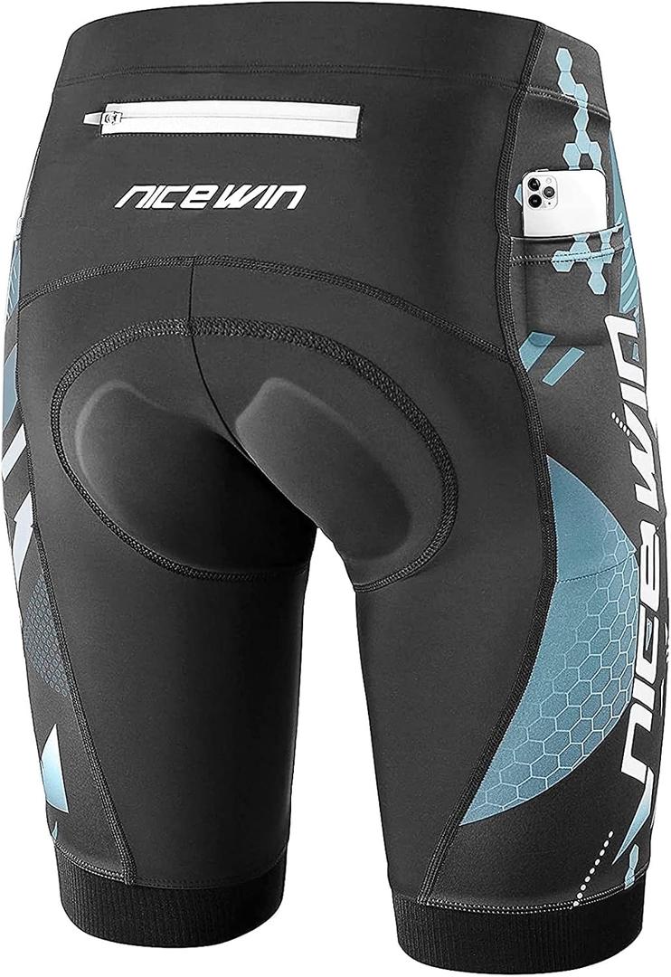 Men's Cycling Shorts Anti-Slip Leg 4D Padded Bike Shorts with 3-Pockets Breathable Biking Bicycle Motorcycle Half-Pants Gray L