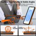 Mondelete for Samsung Galaxy S25 Plus Case with 360Spin Magnetic Stand-Finger Strap, [Fit for MagSafe] [Mil-Grade Protection], Non-Slip Shockproof Ring Holder Matte S25+ Plus Phone Case (Orange)