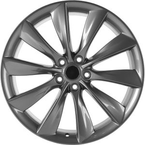 New 21Inch 21x8.5 inch Charcoal Aluminum Alloy Wheel Rims Fit for Tesla Model S 2012 2013 2014 2015 2016 2017, OEM Design Replacement Rim, 98727 6005868