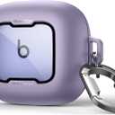 SURITCH for Beats Powerbeats Pro 2 Case Cover, Magnetic Locking Cases for Beats Powerbeats Pro 2 2025, Shockproof Bumper Protective Covers with Carabiner & Keyring & Cleaner Kit, Purple