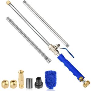 39" High Pressure Power Washer Wand for Garden Hose, Flexible Jet Nozzle Sprayer with 3 Spray Tips, Gutter Cleaner & Car Wash Hose Attachment (Blue)