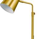 VONLUCE Gold Desk Lamp with LED Bulb Adjustable, Antique Brass Metal Table Lamp Marble Base, Mid Century Modern Reading Lamp Office, 20 Industrial Task Lamp Work Lamp for Reading Bedroom