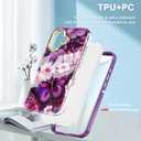 Cute Flower Case for iPhone 17 6.3 inch Built with Screen Protector, Lightweight and Stylish Full Body Shockproof Protective Rugged TPU Case for Women/Girls-Butterfly