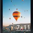 7x11 Picture Frame Black for Wall Hanging or Tabletop- Wall Mounting Horizontally or Vertically, 7 x 11 Wall Gallery Poster Photo Frame for 7 by 11 Photo, Black