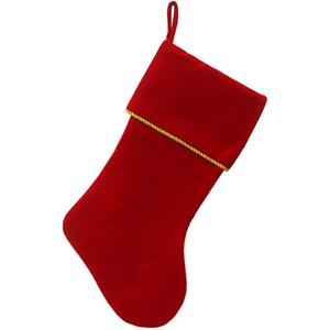 Etistta Classic 20 inch Velvet Christmas Stockings, Christmas Decor Soft Velvet Stockings for Christmas Fireplace Decorations (Red)