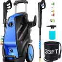 commowner 5000PSI Electric Pressure Washer with 33FT Hose 4.0GPM Power Washers Electric Powered Professional High Pressure Cleaner Machine, Foam Cannon, 4 Tips, powerwashers for Home Cars, Blue
