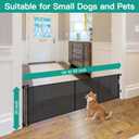 20 Inches Tall Retractable Short Dog Gates for Doorways, Short Pet Gate to Step Over, Extends up to 55" Wide, Step Over Puppy Gates for Stairs Mesh Doggy Gates Small Dog Gate Indoor Outdoor (Black)