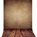Riyidecor Brown Backdrop Rustic Wall Wooden Floor 5Wx7H Feet Soft Fabric Polyester Newborn Abstract Portrait Baby Photography Background Decorations Birthday Headshot Photo Backdrop for Photoshoot